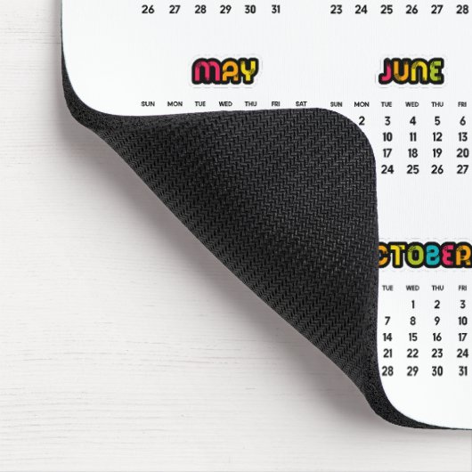 Farbiger Kalender 2023 Mousepad (Ecke)