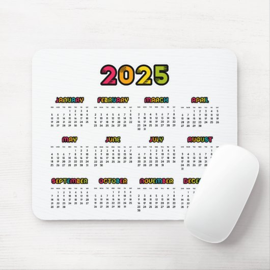Farbiger Kalender 2023 Mousepad (Mit Mouse)