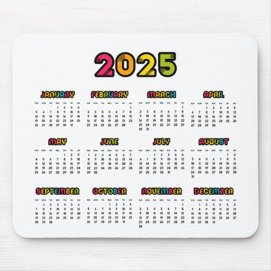 Farbiger Kalender 2023 Mousepad (Vorne)