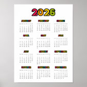 Farbiger Kalender 2023 Poster (Vorne)