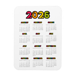 Farbiger Kalender 2025 Magnet