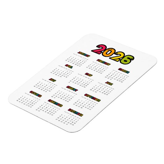Farbiger Kalender 2025 Magnet (Linke Seite)