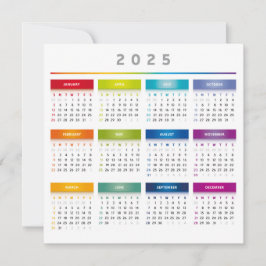 Farbiger Kalender 2025 - Rainbow Colors 3 Spalten