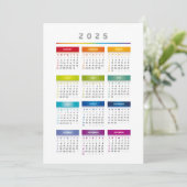 Farbiger Kalender 2025 - Rainbow Colors 3 Spalten Einladung (Stehend Vorderseite)