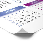 Farbiger Kalender 2025 - Regenbogenfarben 3 Spalte Poster (Ecke)