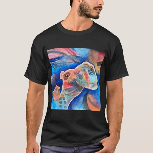 Farbiger Kamel-Abstrakt T-Shirt (Vorderseite)