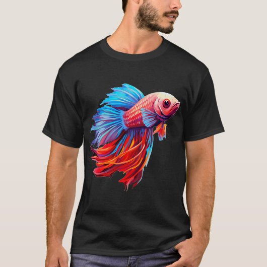 Farbiger Kampffisch T-Shirt (Vorderseite)