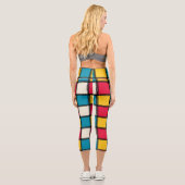Farbiger Karierter Platz Capri Leggings (Rückseite)