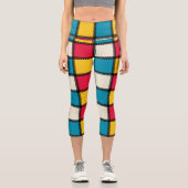 Farbiger Karierter Platz Capri Leggings (Vorderseite)