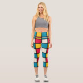 Farbiger Karierter Platz Capri Leggings (Vorderseite)