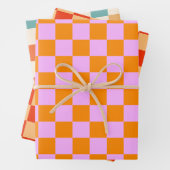 Farbiger Karo Prüfmuster Geschenkpapier Set (Beispiel)