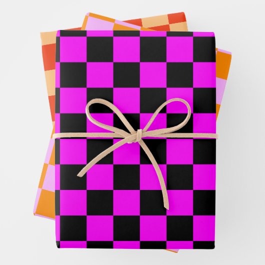 Farbiger Karo Prüfmuster Geschenkpapier Set (Beispiel)