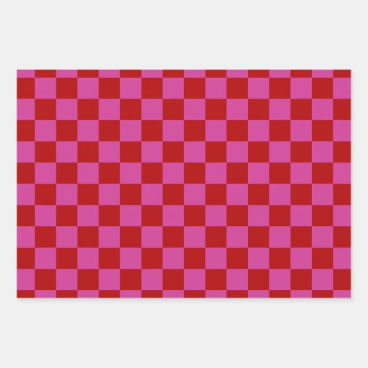 Farbiger Karo Prüfmuster Geschenkpapier Set (Vorderseite)