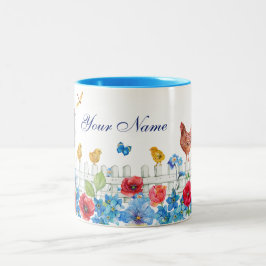 Farbiger Kicherfarm individuelle Name Zweifarbige Tasse