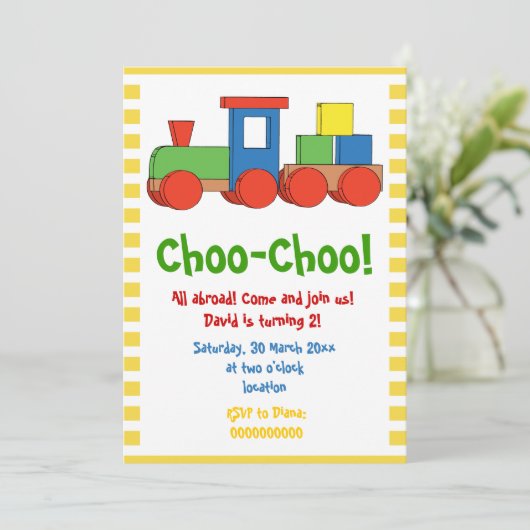 Farbiger Kindergeburtstag Einladung (Stehend Vorderseite)