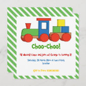 Farbiger Kindergeburtstag grün, weiße Grenze Einladung (Vorne/Hinten)