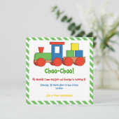 Farbiger Kindergeburtstag grün, weiße Grenze Einladung (Stehend Vorderseite)