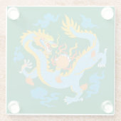 Farbiger klassischer chinesischer Drache Glasuntersetzer (Rückseite)