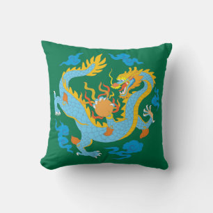 Farbiger Klassischer Chinesischer Drache Kissen