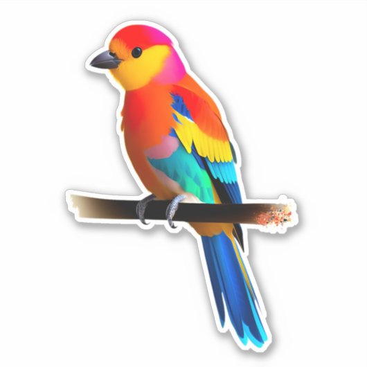 Farbiger kleiner Vogel Aufkleber (Vorderseite)