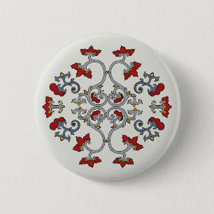 Farbiger Knopf mit Ornamentmuster Button