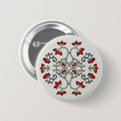 Farbiger Knopf mit Ornamentmuster Button (Vorne & Hinten)