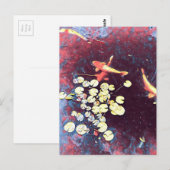 Farbiger Koi-Fisch Japanischer Fischteich Postkarte (Vorne/Hinten)