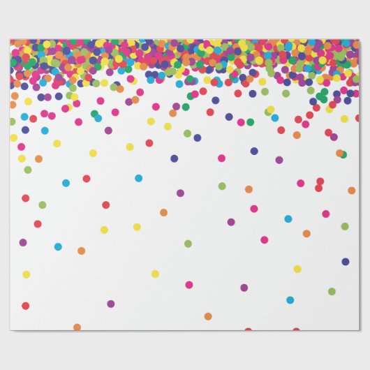 Farbiger Konfetti Geschenkpapier (Flach)