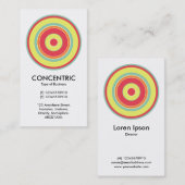 Farbiger konzentrischer Kreis 01 Visitenkarte (Vorne/Hinten)