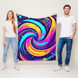 Farbiger kosmischer Swirl Fleecedecke
