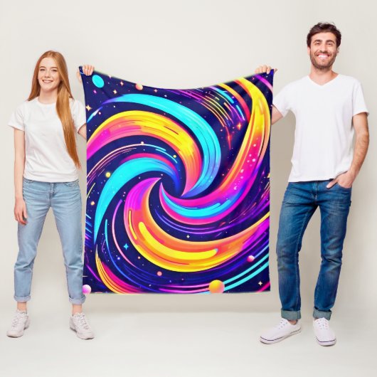 Farbiger kosmischer Swirl Fleecedecke (Beispiel)