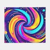 Farbiger kosmischer Swirl Fleecedecke (Vorderseite (Horizontal))