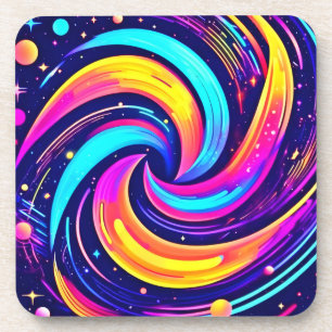 Farbiger kosmischer Swirl Getränkeuntersetzer
