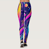 Farbiger kosmischer Swirl Leggings (Rückseite)