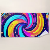 Farbiger kosmischer Swirl Strandtuch (Vorderseite)