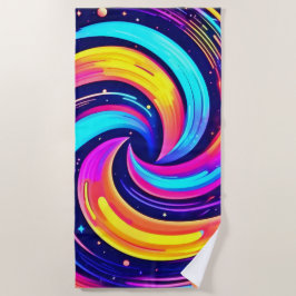 Farbiger kosmischer Swirl Strandtuch
