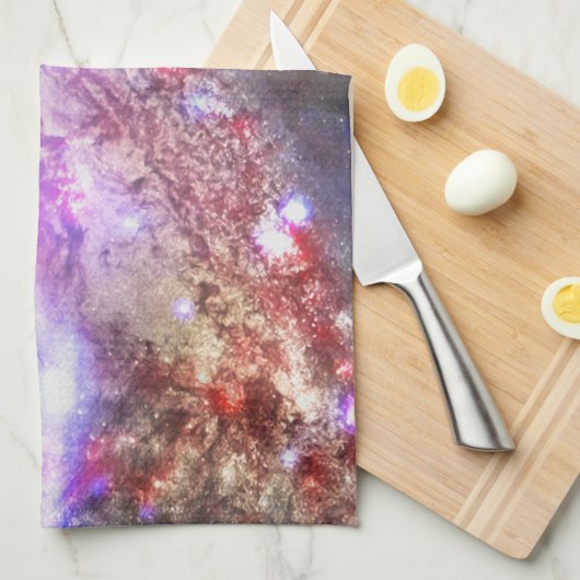 Farbiger Kosmos Geschirrtuch (Viertel Falte)