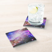 Farbiger Kosmos Glasuntersetzer (Schrägansicht)