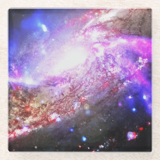 Farbiger Kosmos Glasuntersetzer (Vorderseite)