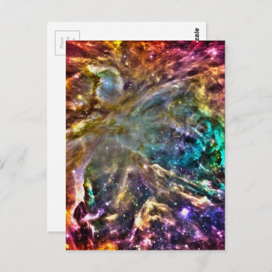 Farbiger Kosmos Postkarte (Vorne/Hinten)