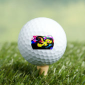 Farbiger Krake   Welle   Golfball (Insitu T-Shirt)