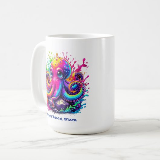 Farbiger Kraken Kaffeetasse (Vorderseite Links)