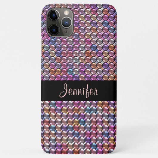 Farbiger Kristall mit individuelle Name Case-Mate iPhone Hülle (Rückseite)