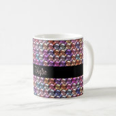 Farbiger Kristall mit individuelle Name Kaffeetasse (VorderseiteRechts)