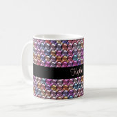Farbiger Kristall mit individuelle Name Kaffeetasse (Vorderseite Links)
