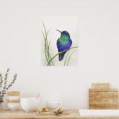 Farbiger Kronen-Waldnymphe-Kolibri Poster (Küche)