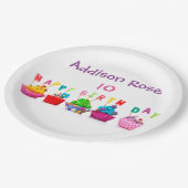 Farbiger Kuchen - 9 Zoll Pappteller (Schrägansicht)