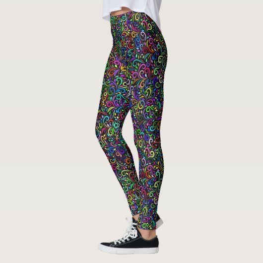 Farbiger, kurzer Q-Wunsch Leggings (Links)