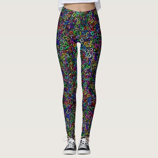 Farbiger, kurzer Q-Wunsch Leggings (Vorderseite)