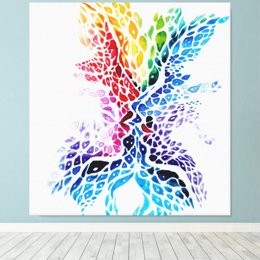 Farbiger Kuss Leinwanddruck (Insitu (Holzboden))